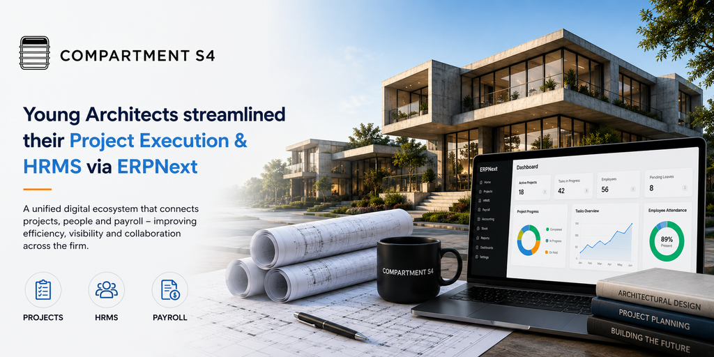 CompartmentS4 : Young Architects streamlined their Project Execution & HRMS via ERPNext - Cover Image